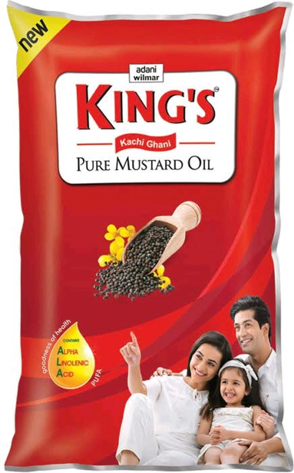 King's Kachi Ghani Pure Mustard Oil Pouch 900ml