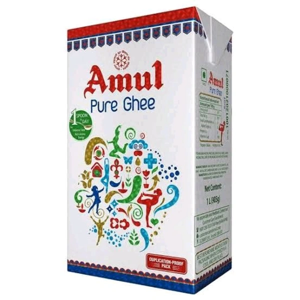 Amul Pure Ghee 1 Ltr (Tetra Pack) – Rich & Natural Flavor
