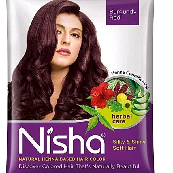 Nisha Natural Henna Based Hair Color - Burgandy Red, 15 g