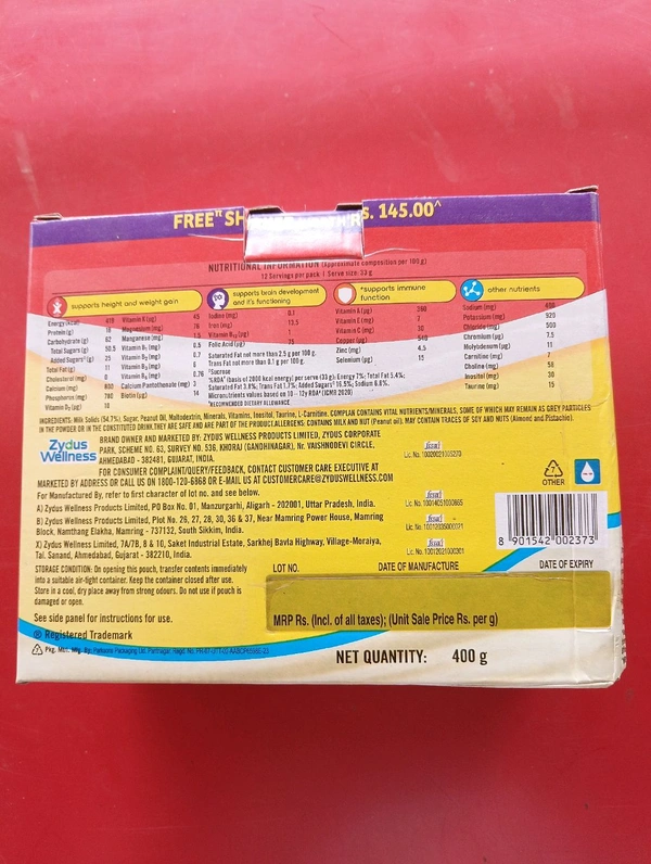 COMPLAN Nutrition Drink Powder for Children, Royale Creamy Classic Carton with Shaker 400g