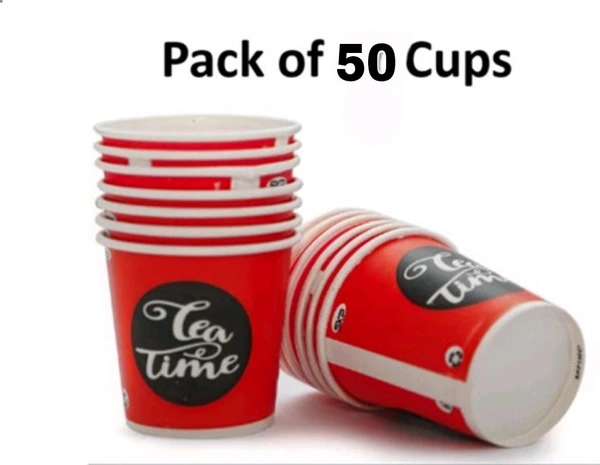 Printed Paper Tea Cup  60ml Packet Of 50 Pies 