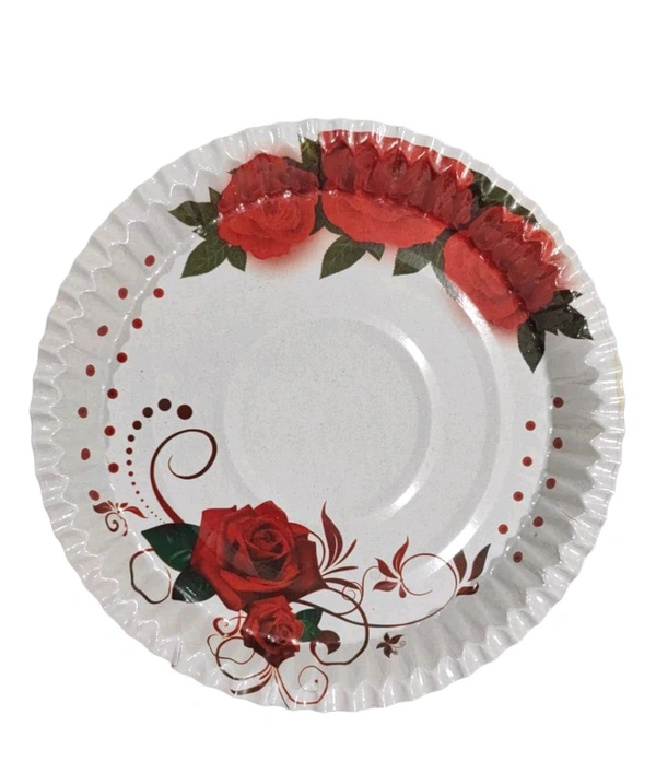 Flower Printed Paper Plates (GMS 8) 12X12 Inch( Packet Of 20 nos