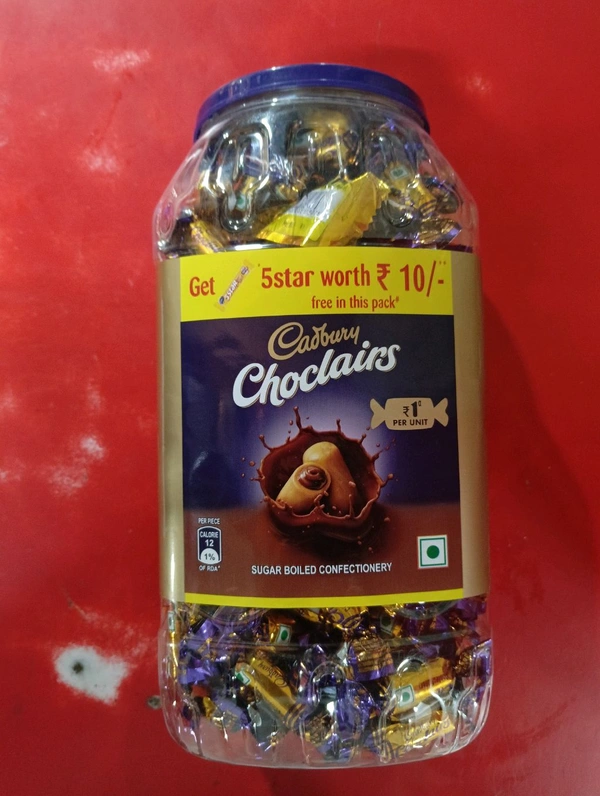 Cadbury Choclairs Gold 180 Candies( 1unit X 18g" Each) Net Wt: 522g