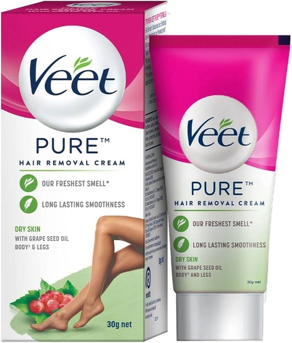 Veet Pure Hair Removal Cream for Women With No Ammonia Smell, Dry Skin - 30g