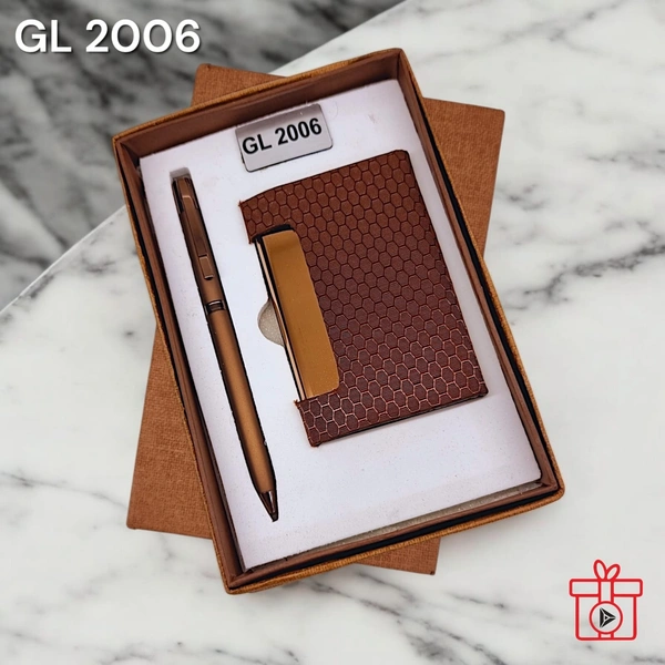 GL 2006 Brown Rose Gold Pen & Card Holder Set - Above 3000 Sets