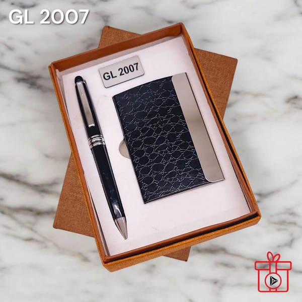 GL 2007 Black Croco Pen & Card Holder Set - Min 500 Sets