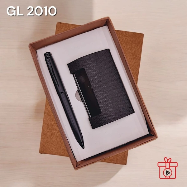 GL 2010 Black GM Pen & Card Holder Set - Min 500 Sets