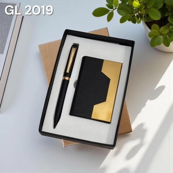 GL 2019 Black Gold Pen and Cardholder set