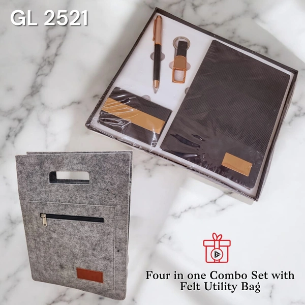 GL 2521 Felt Bag Mid Night Rose Gold Set - Min 500 Sets