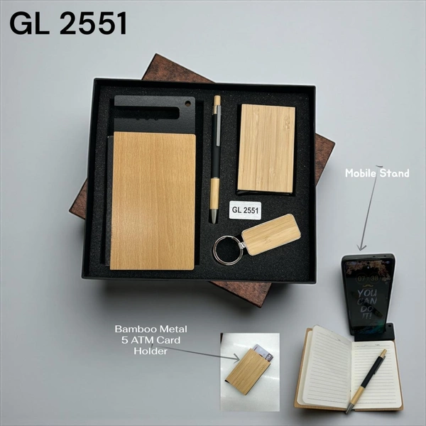 GL 2551 Wooden notebook with mobile stand 4 in 1 Regular Set 