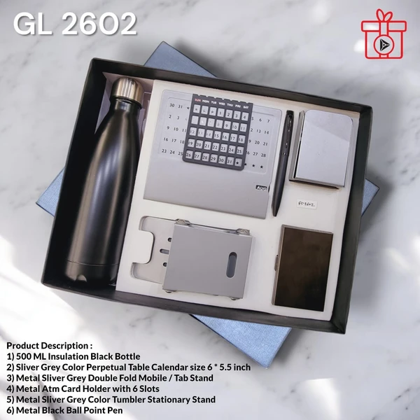 GL 2602 Metal Sliver/Black Six in one set