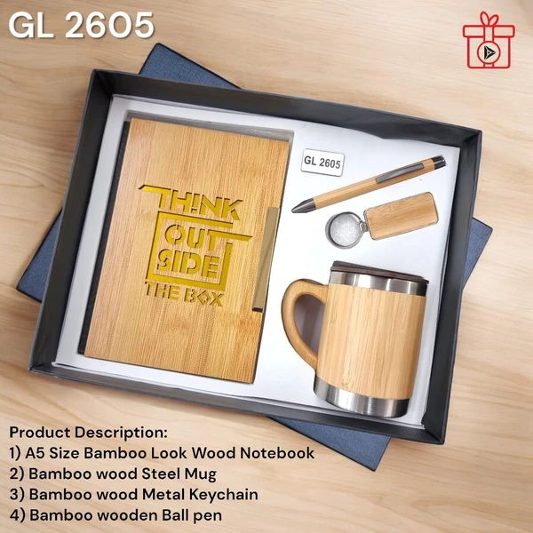 GL 2605 Four in one Bamboo Mug Welcome Kit - Above 2000 Sets