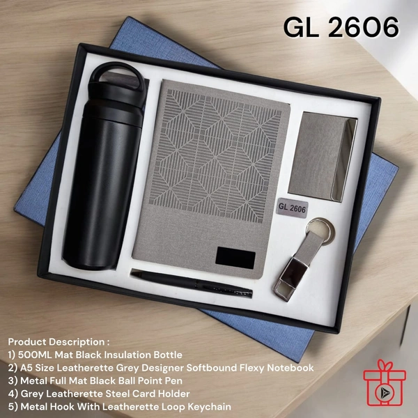 GL 2606 Grey/Black Five in One Welcome Kit - Min 500 Sets