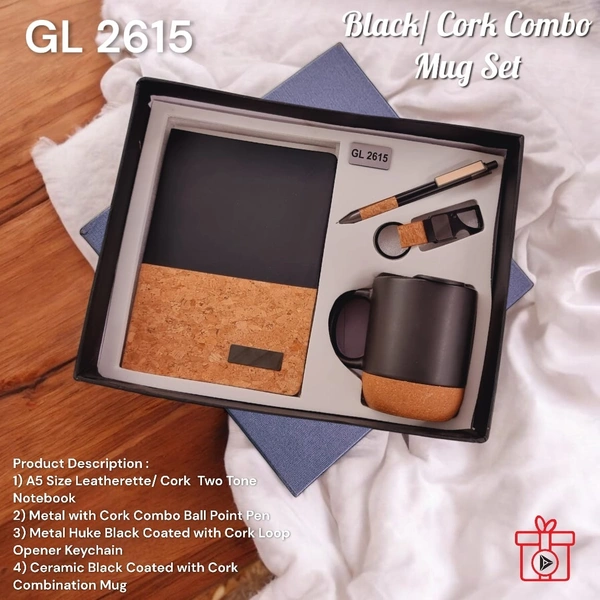 GL 2615 Four in one Black/Cork Mug Welcome Kit - Above 2000 Sets