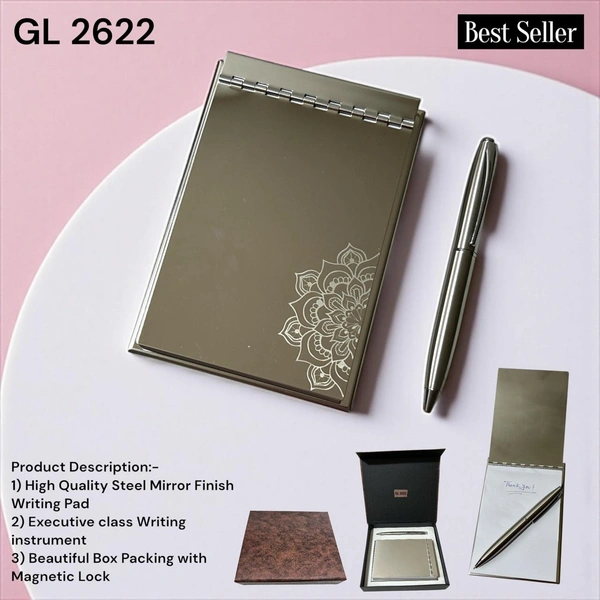 GL 2622 Stainless Steel Mirror Finish Paper Pad Stand set