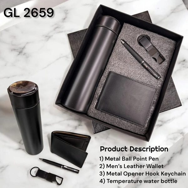 GL 2660 Black wallet / bottle set