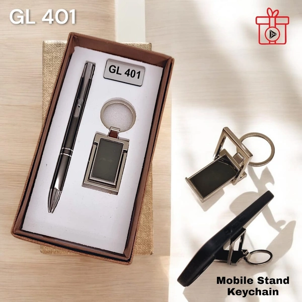 GL 401 GM Pen & Mobile Stand Keychain Set - Min 500 Sets