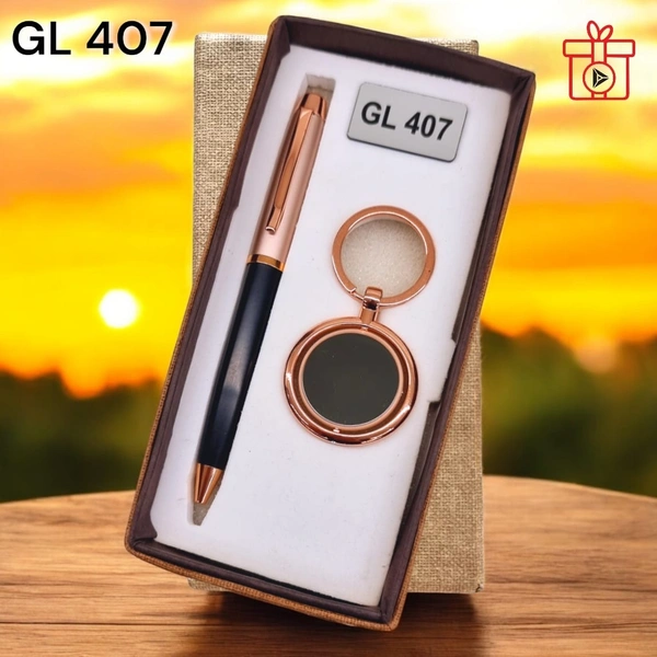 GL 407 Rose Gold / Black Pen & Keychain Set - Above 3000 Sets