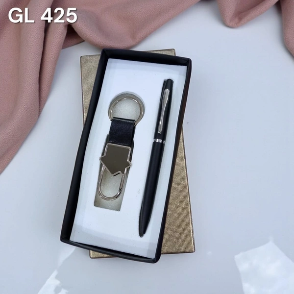 GL 425 Black CP Pen And Keychain Set