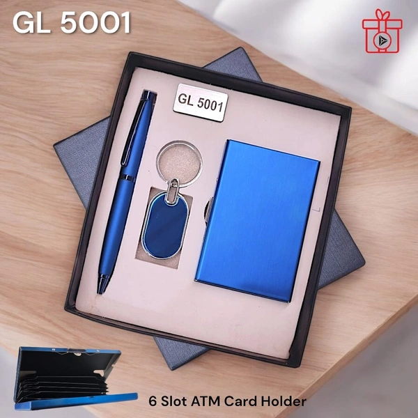 GL 5001 Three in one Blue Metal Gift Set - Min 500 Sets