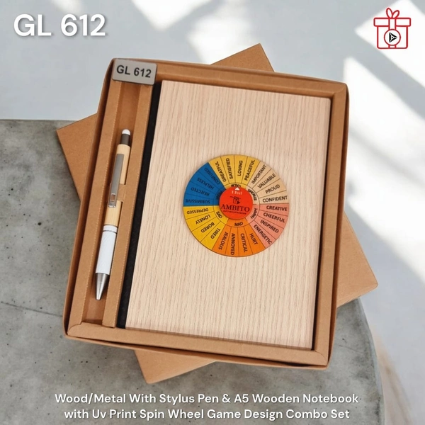 GL 612 Metal /Bamboo Ball Pen / Wooden notebook set - Above 2000 sets