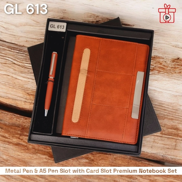 GL 613 Tan Color Pen & Notebook set - Min 500 Sets