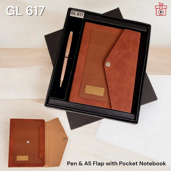 GL 617 Brown Pen & Notebook Set  - Min 500 Sets