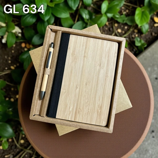 GL 634 Pen And Notebook Bamboo