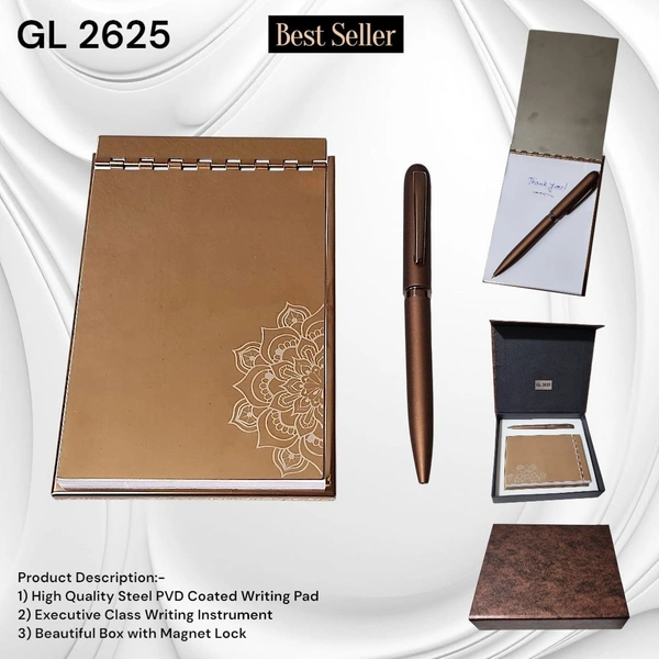 GL 2625 Stainless Steel PVD Coated Rose Gold Paper pad Set