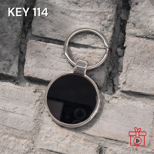 KEY 114 - Black, Metal Keychains