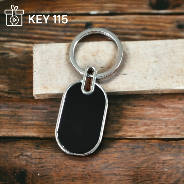KEY 115 - Black, Metal Keychains