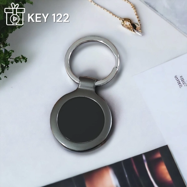 KEY 122 - Black, Metal Keychains