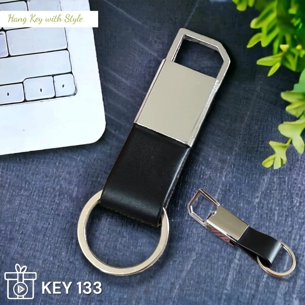 KEY 133 - Black, Metal Keychains