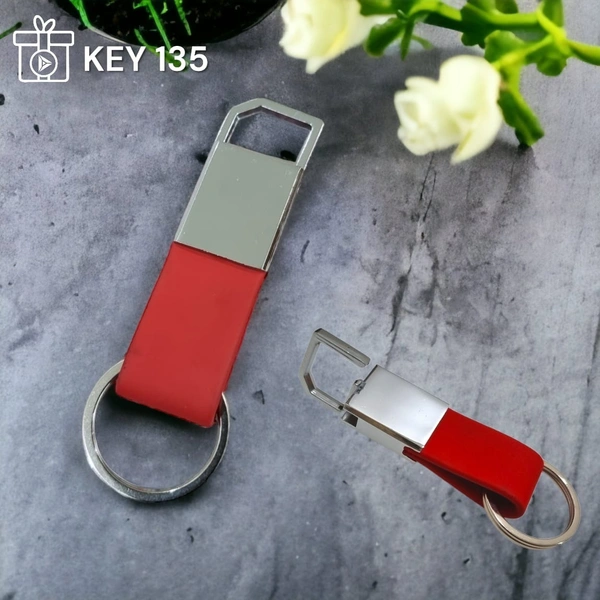 KEY 135 - Red, Metal Keychain