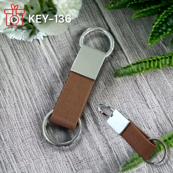 KEY 136 - Teak, Metal Keychain