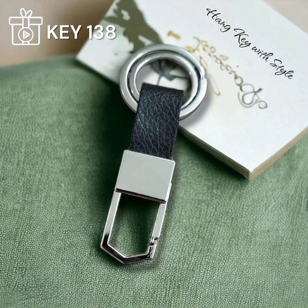 KEY 138 - Black, Metal Keychain