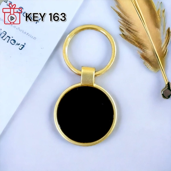 KEY 163 - Black, Metal Keychains