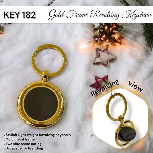 KEY 182 Gold - Gold, Metal Keychains