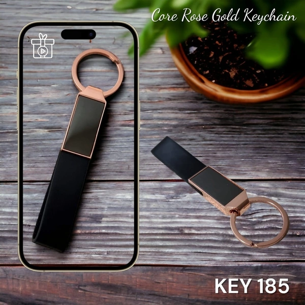 KEY 185 Rose Gold Black - Froly, Metal Keychains