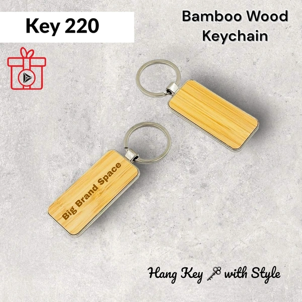 KEY 220 - Cream, Metal / Wooden Keychain