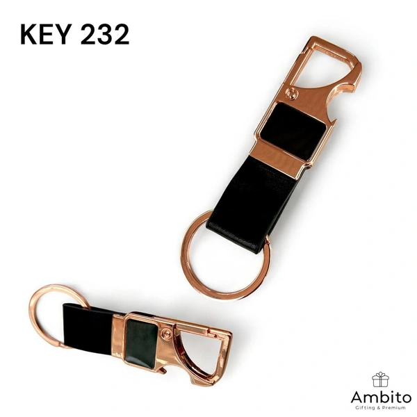 Key 232 Rose gold & Black Hook keychain