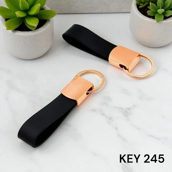 Key 245 Rose Gold & Black long keychain