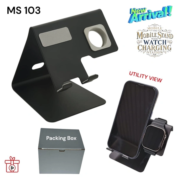MS 103 Universal Mobile Stand with Smart Watch Charging Stand - Min 500 Pcs