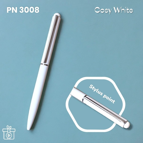 PN 3008 - White, Metal Pens