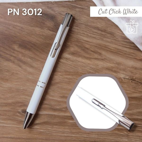 PN 3012 - White, Metal Pens