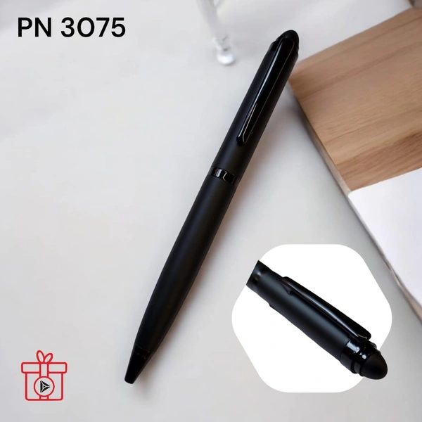 PN 3075 Bullet Style Mat Black Ball Pen