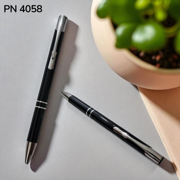 PN 4058 Black Two ring shining with stylus ball pen