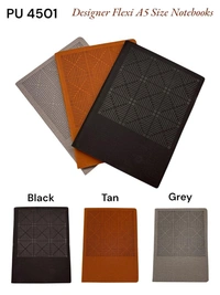 PU 4501 Flexi A5 Leatherette Notebook - Black Color