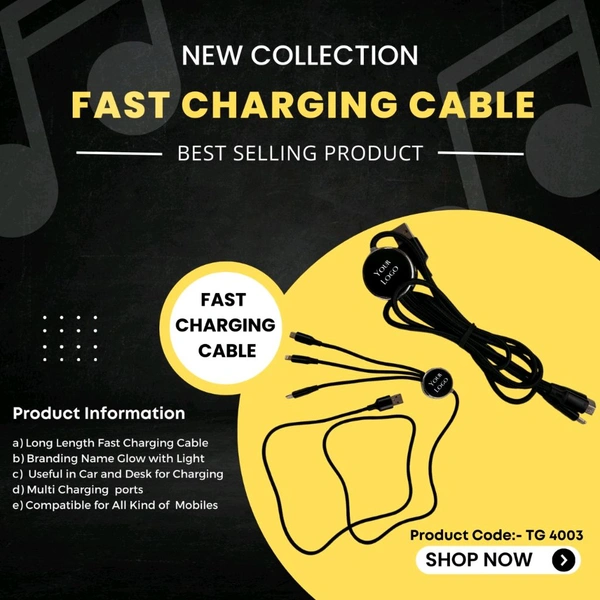 TG 4003 Long Fast Charging Cable - Above 3000 Pcs