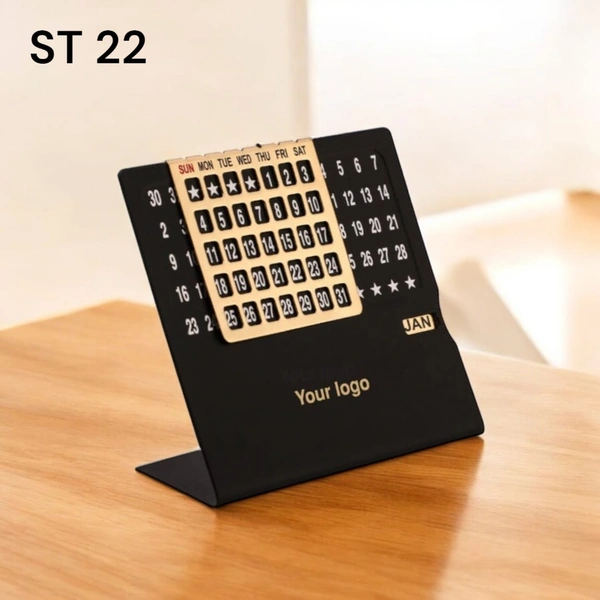 ST 22 Black Small 4*4 inch Perpetual Table Calendar - Above 5000 Pcs